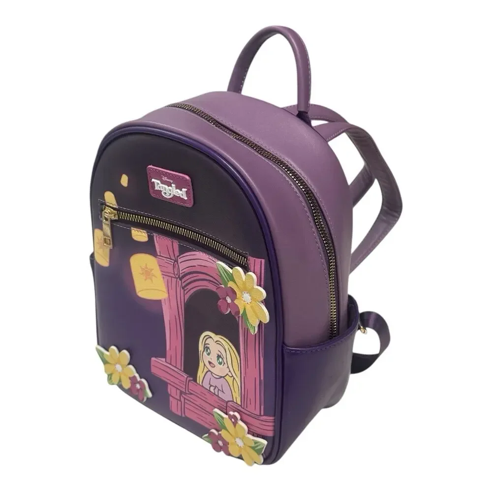 Disney x Bioworld Tangled Rapunzel Chibi Deep Violet Faux-Leather Backpack